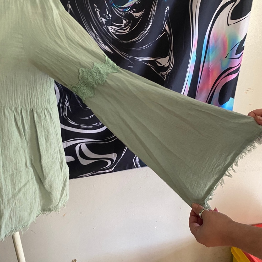 ⚜️HOST PIC!!Doe & Rae Cotton BOHO Top Size Small⚜️ - Picture 3 of 5